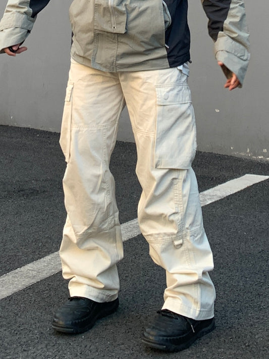 Stacked Pleated Cargo Pants Appear Thin