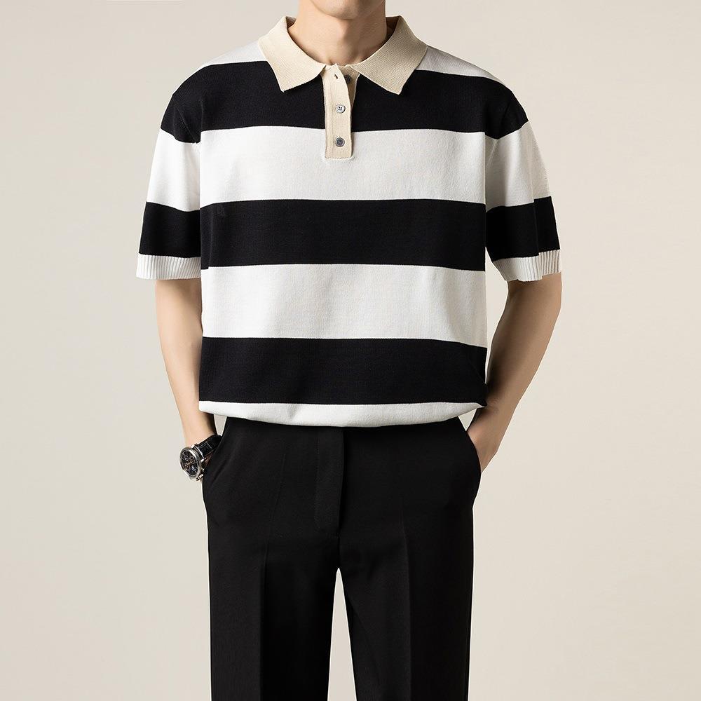 Striped Short-sleeved T-shirt Men