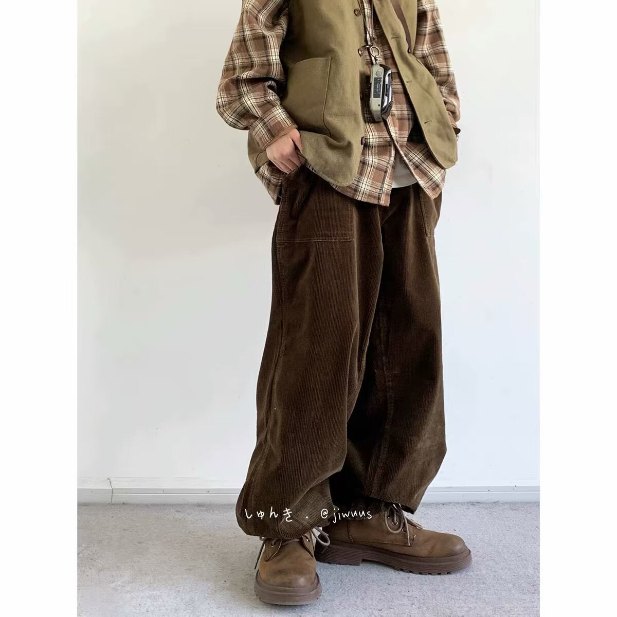 Retro Corduroy Casual Loose Couple Workwear Pants