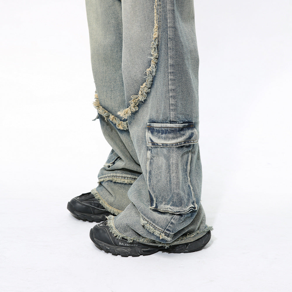 Niche Deconstructs Heavy Industry Wear Washed Casual Jeans