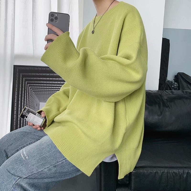 Crew Neck Sweater Solid Color