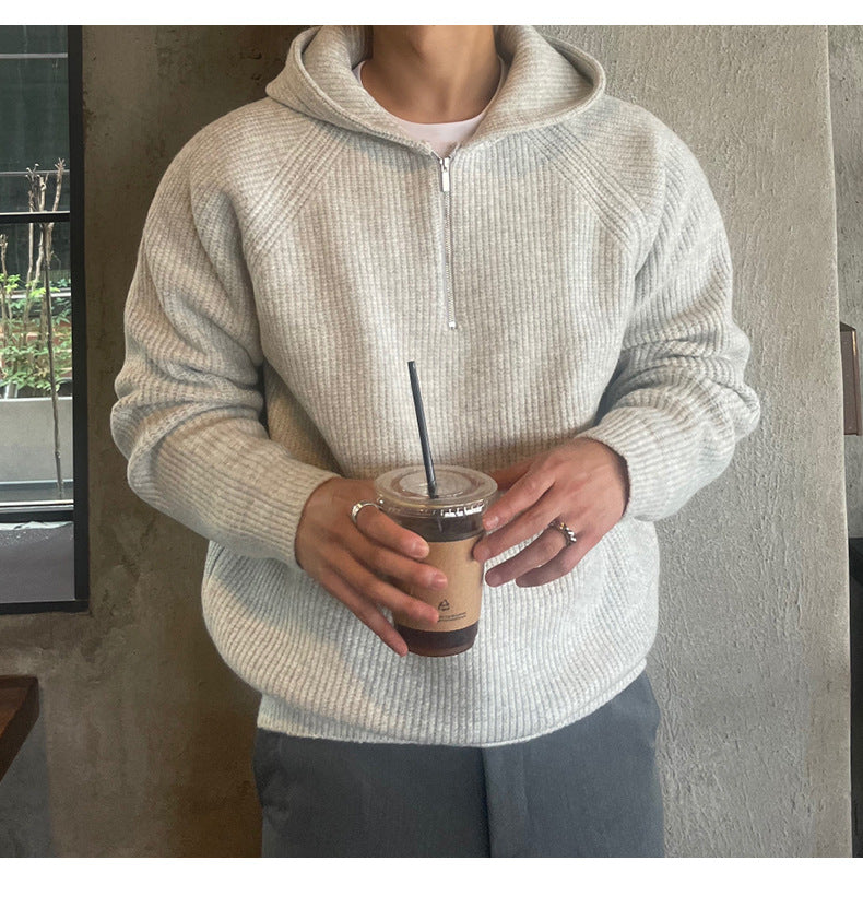 High-grade Half-zip Hooded Sweater