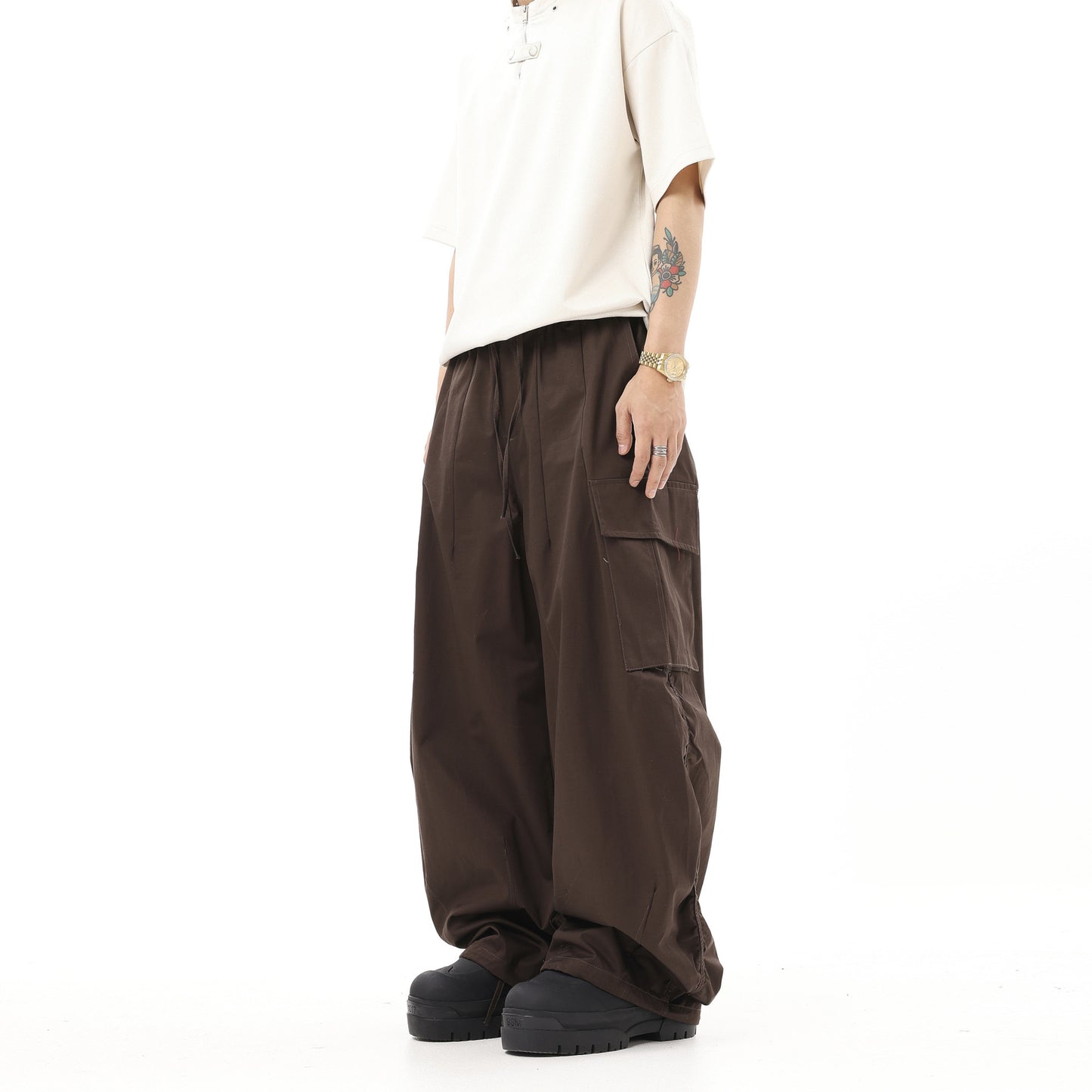 Retro Ankle-tied Cargo Pants