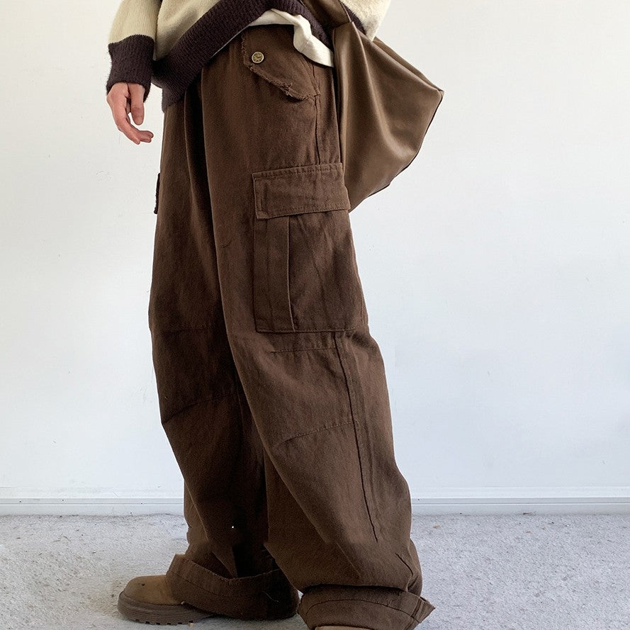 Elastic Waist Casual Cargo Pants