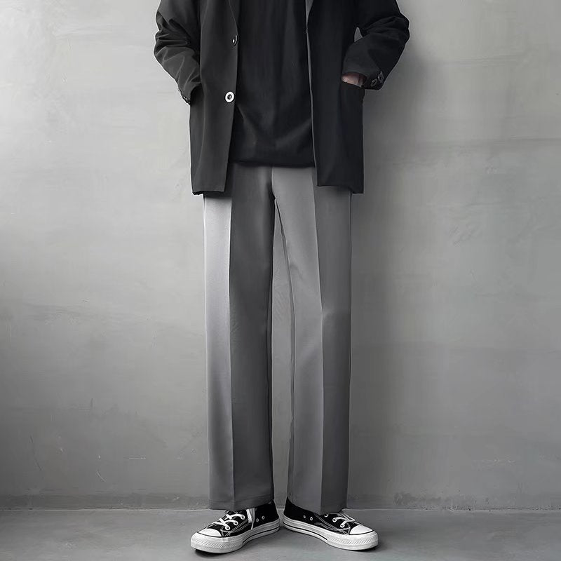 Polyester Loose Straight Drooping Pants