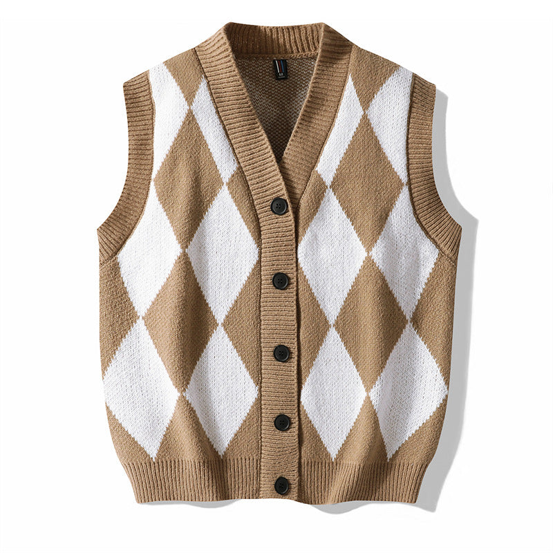 Autumn and Winter Leisure Men's V-neck Sweater Woolen Vest