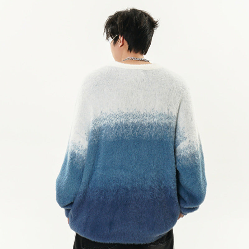 Gradient Round-neck With Fleece Lining