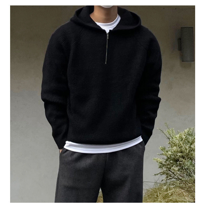 High-grade Half-zip Hooded Sweater