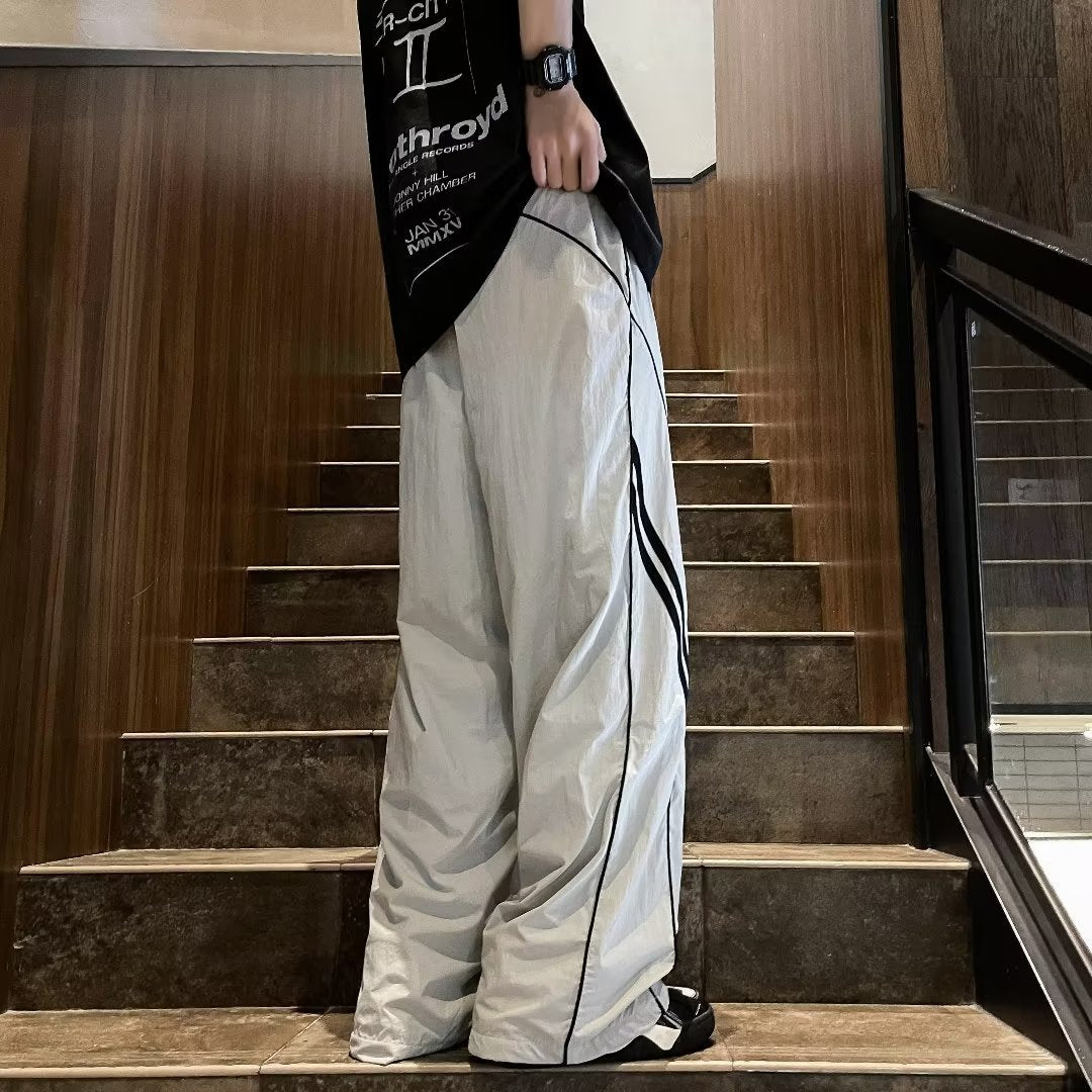 Ice Silk Thin Section Oversized Drooping Straight Pants