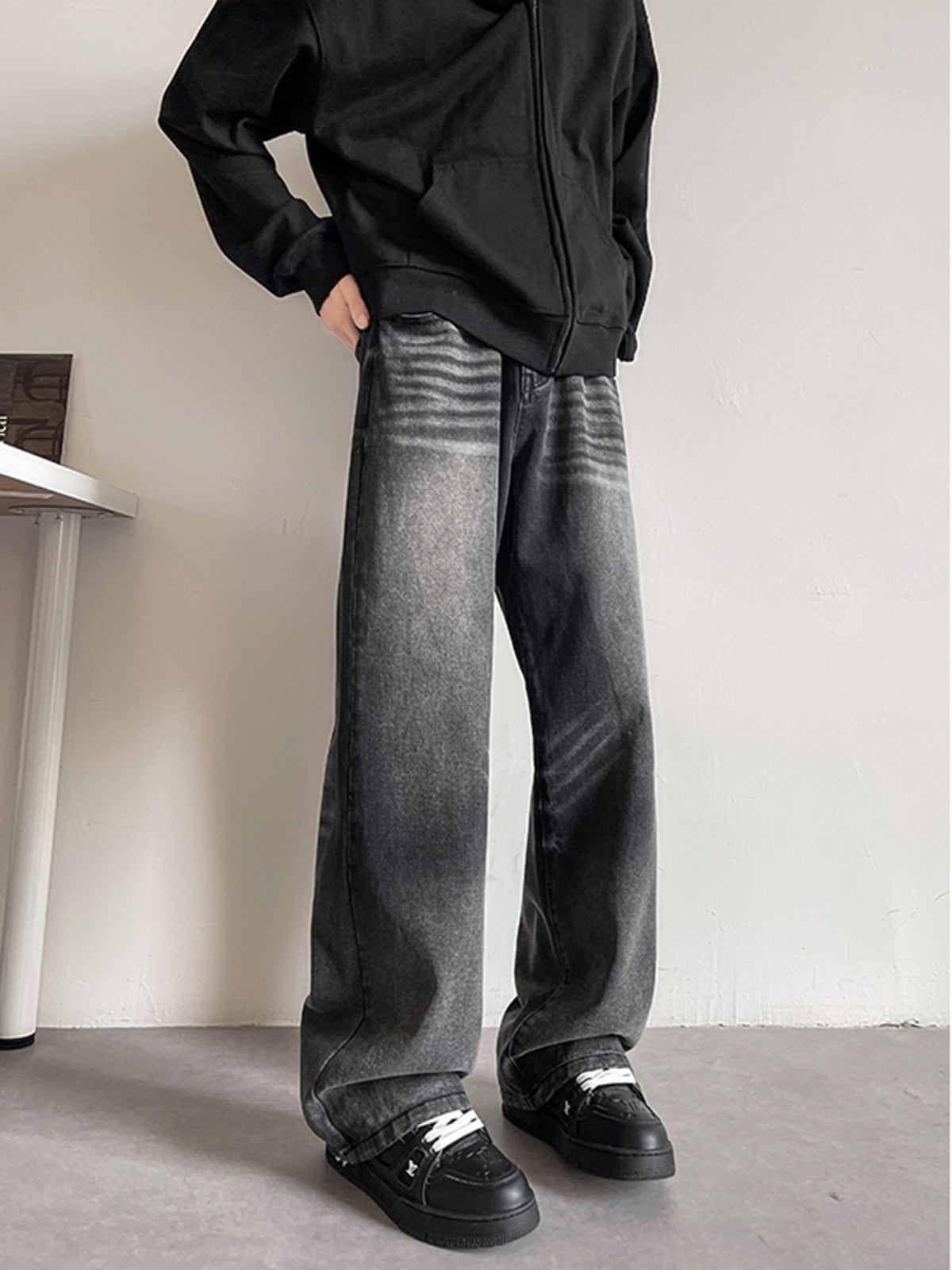 Retro Oversize Wide Leg Jeans Men's