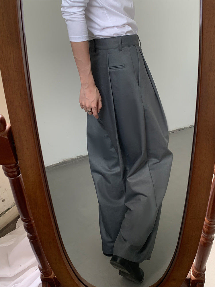 Gray Tears Sense  Baggy Straight Trousers