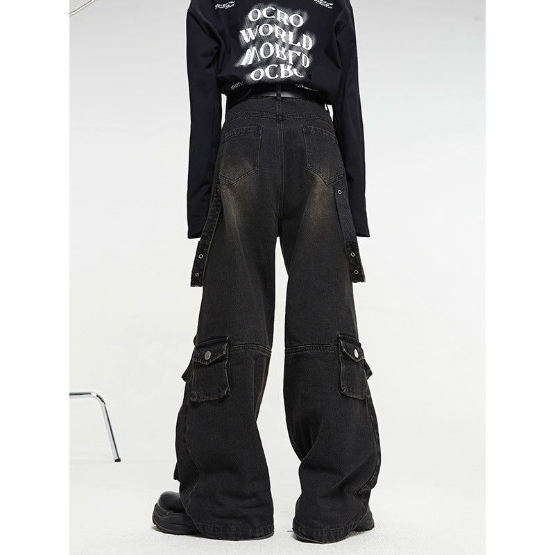 Multi Pocket Vintage Wide Leg Cargo Pants