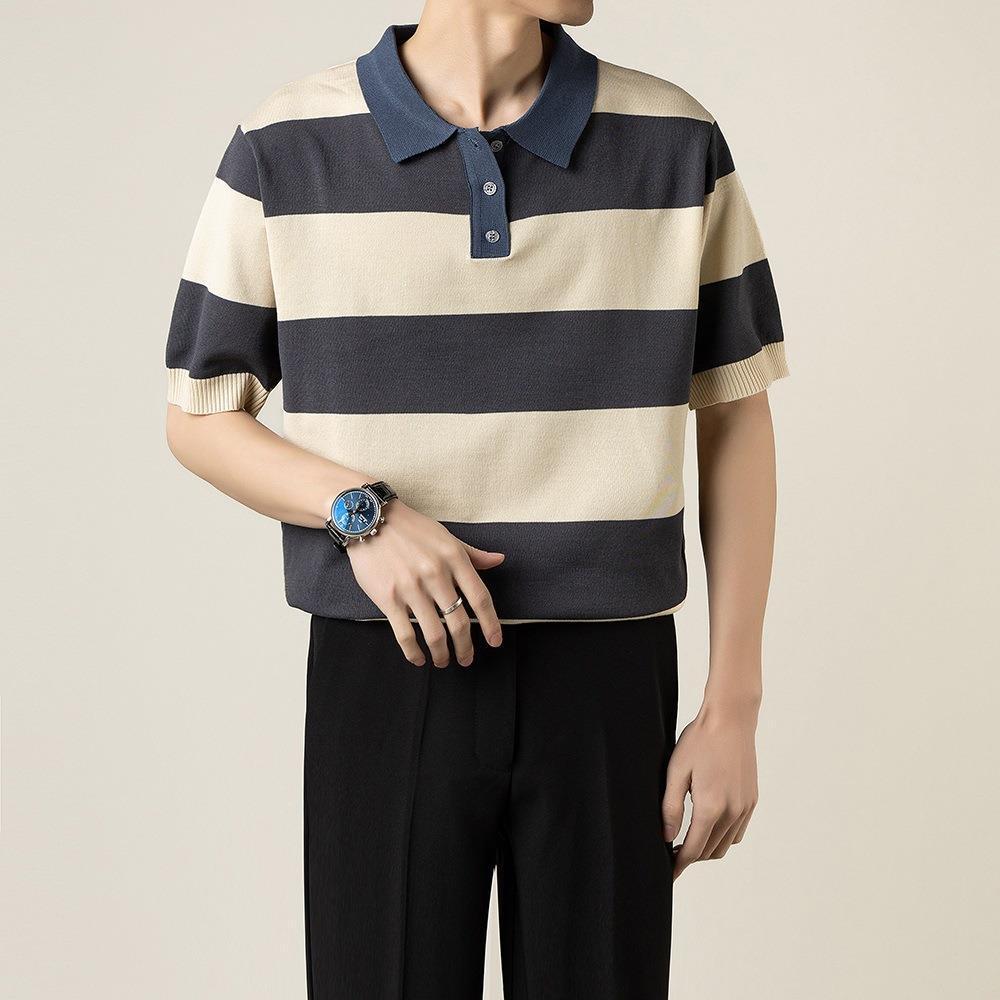 Striped Short-sleeved T-shirt Men