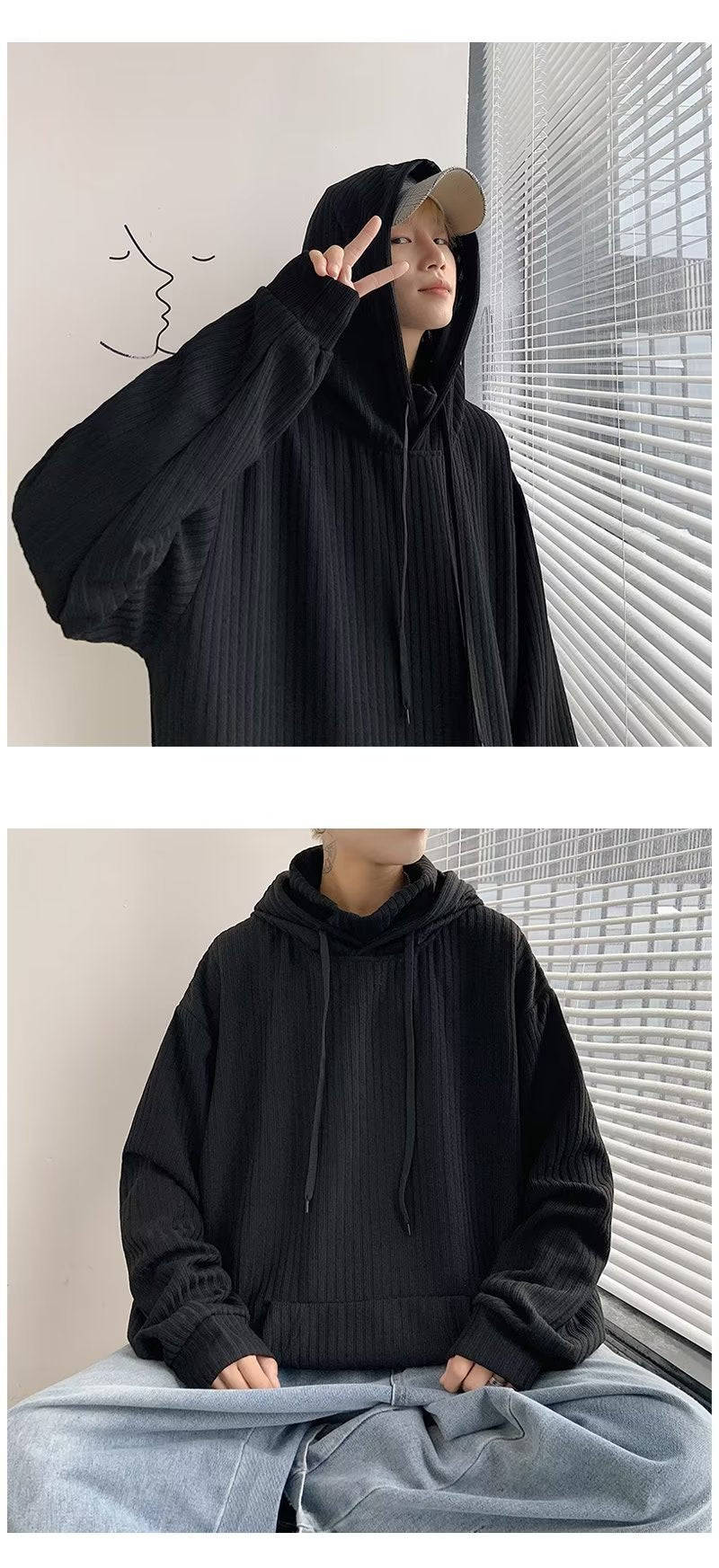 American Turtleneck Hooded Sweater Men