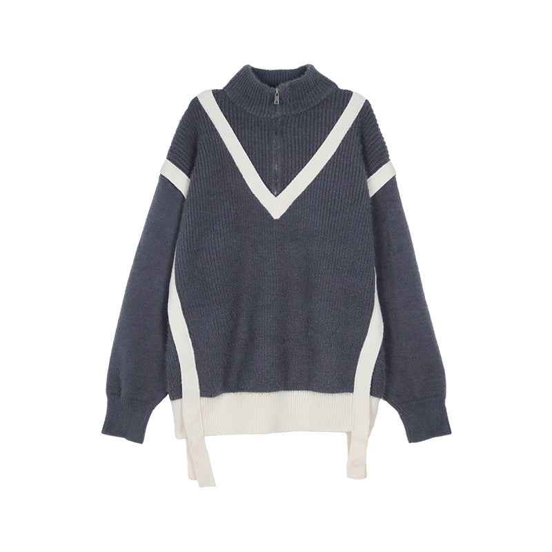 Collar Polo Mohair Knitted Sweater