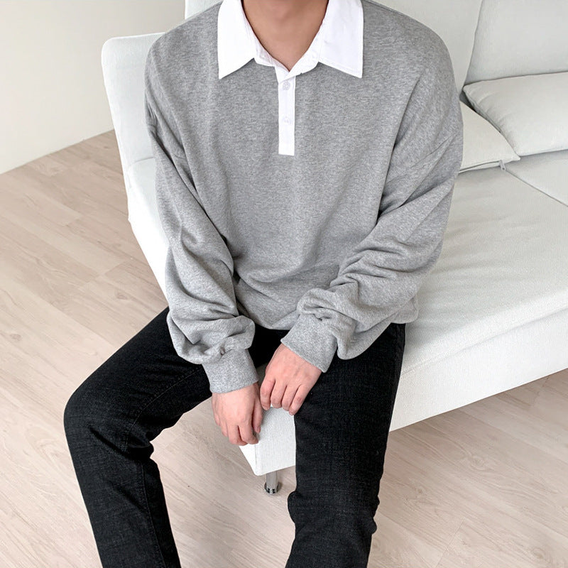 Trendy Wild Loose Long Sleeves POLO shirt