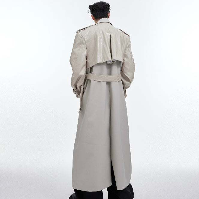 Niche Deconstruction-Stitching Padded Shoulder Coat