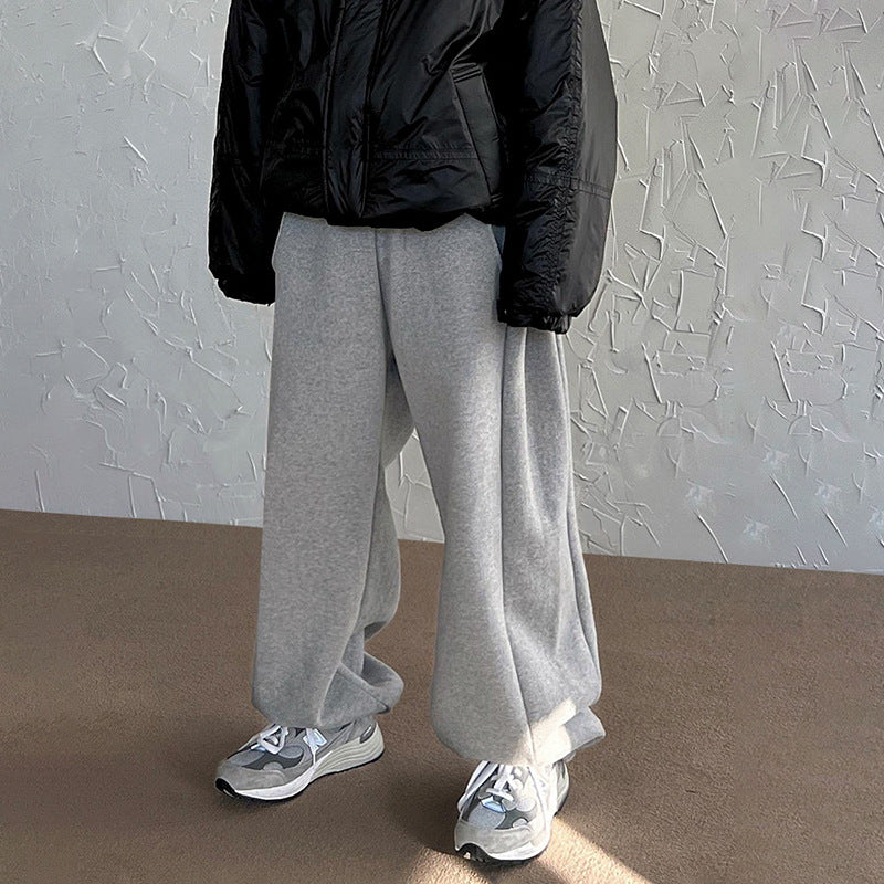 Thickened Straight Wide Leg Sweat Pants