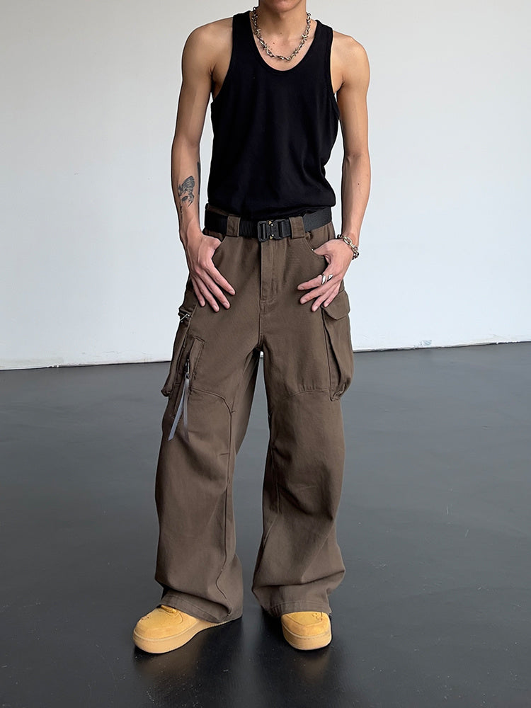 Vintage High Waist Loose Cargo Pants