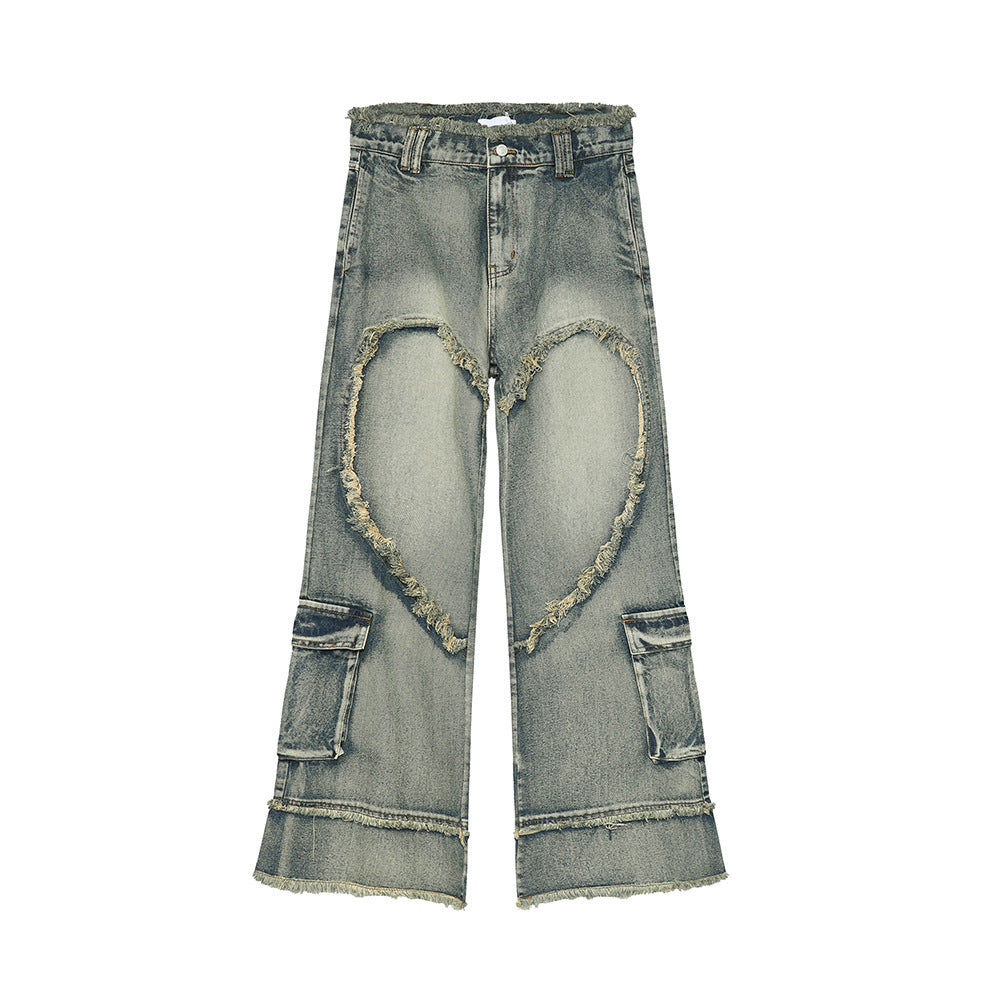 Niche Deconstructs Heavy Industry Wear Washed Casual Jeans