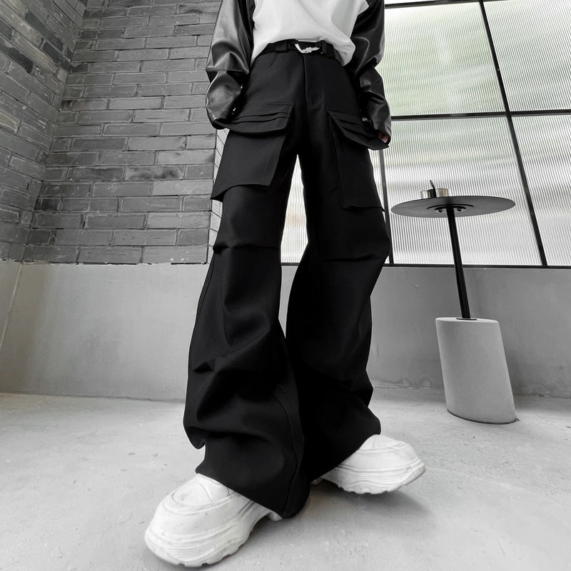 Non-gender Wear Multi-pocket Functional Wide-leg Cargo Pants