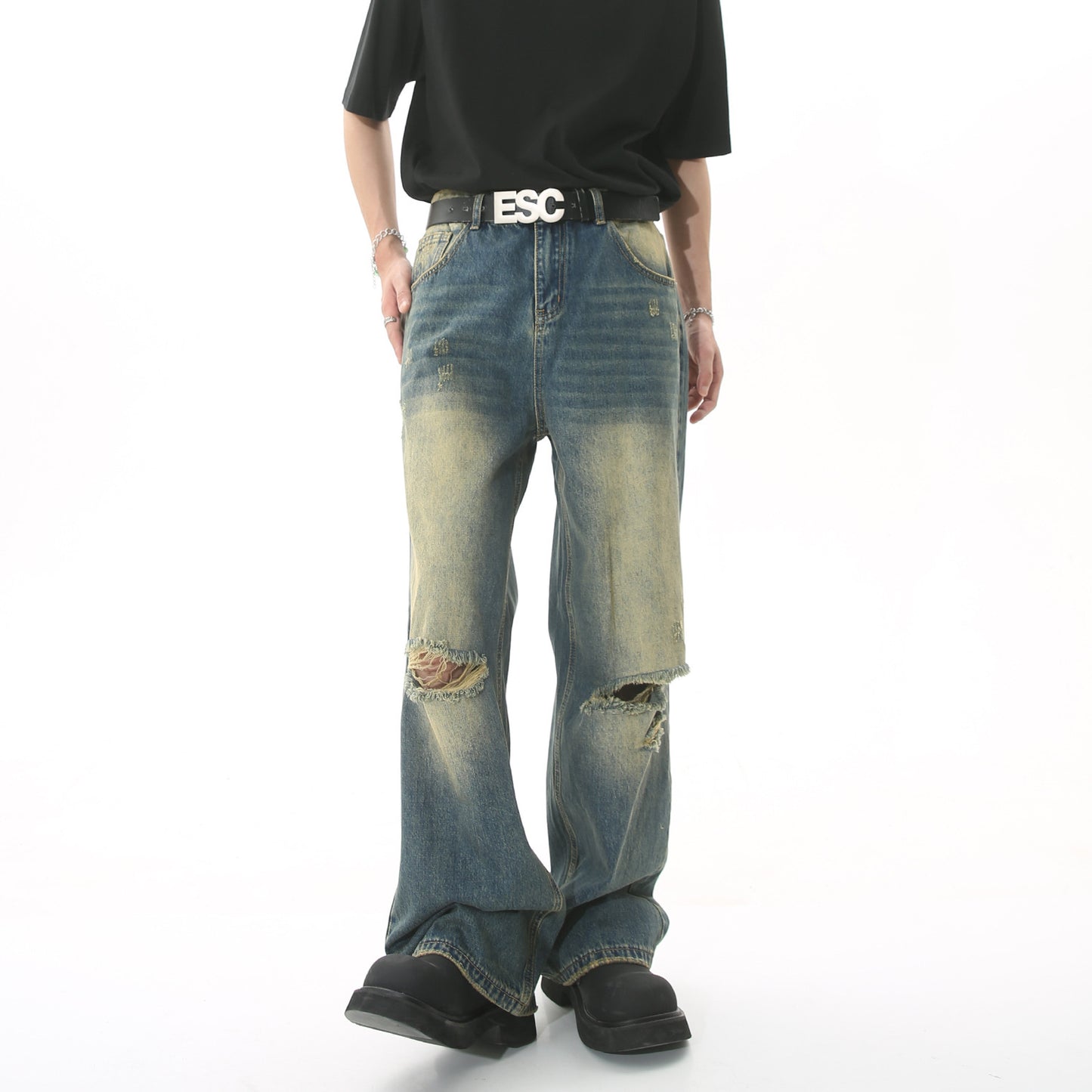 Beggar High Street Loose Mop Jeans Ripped