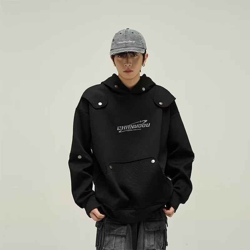 Loose Deconstruction Design Hooded Sweater