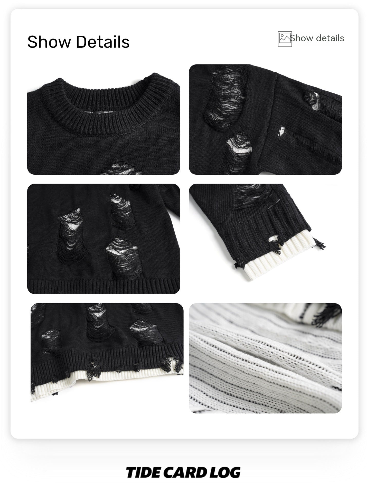 Two-piece Hole Oversize Sweater (Unisex)