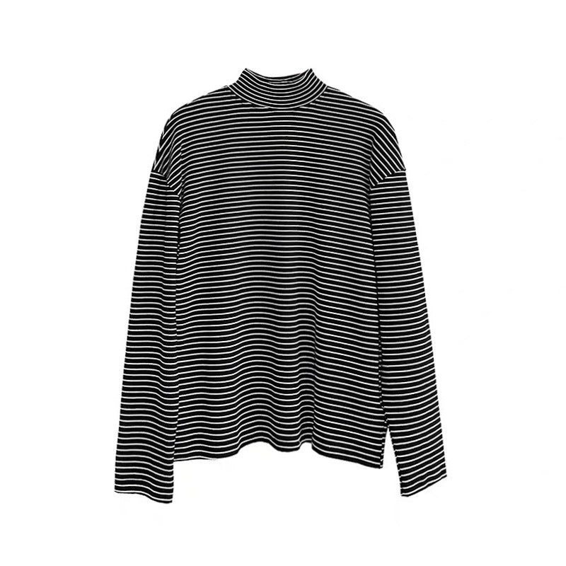 Half Turtleneck Striped Long Sleeve