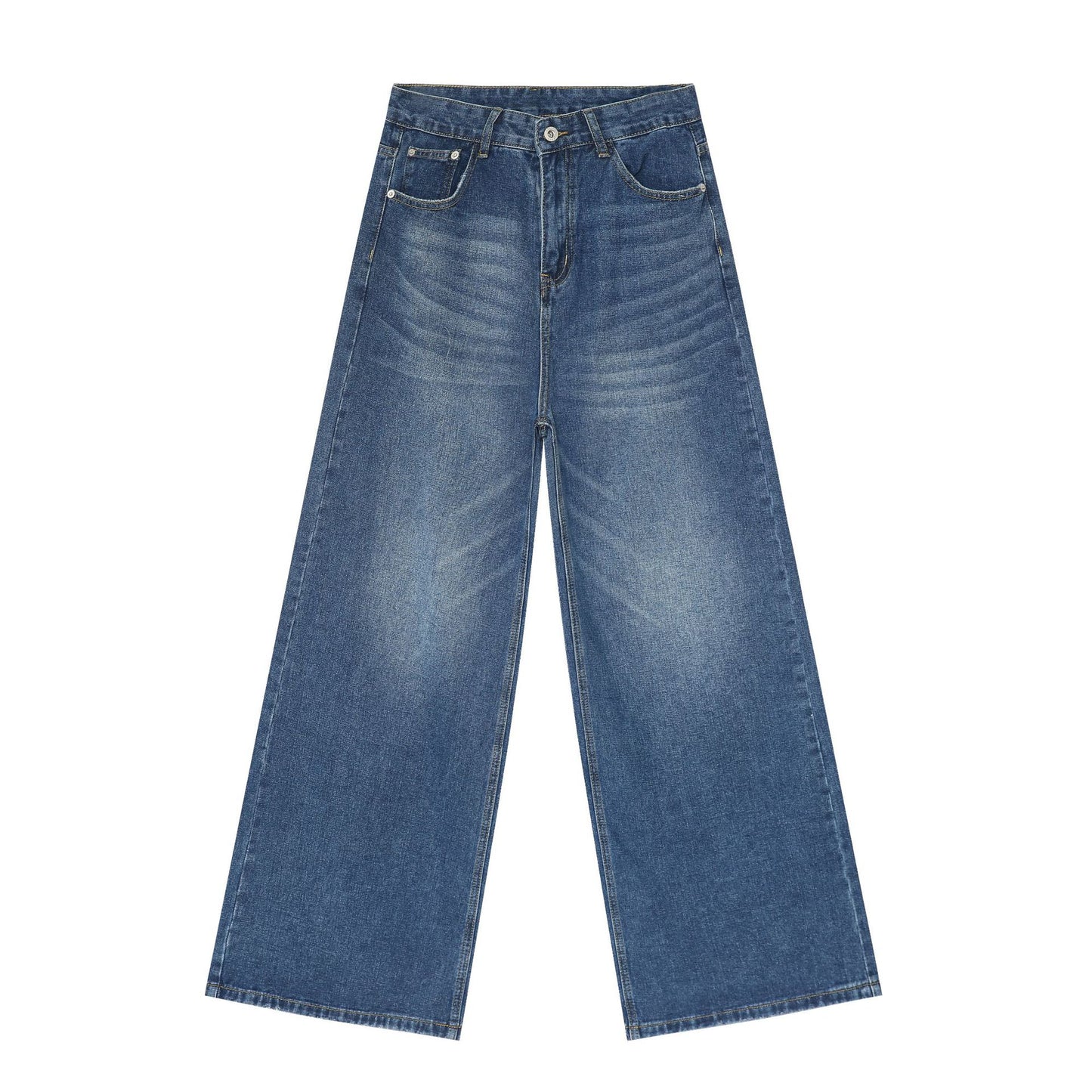 Washed-out Straight Wide Leg Denim