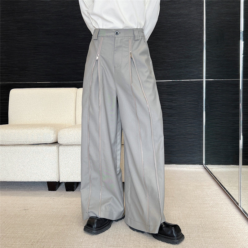 Double-Zipped Wide Led Pants