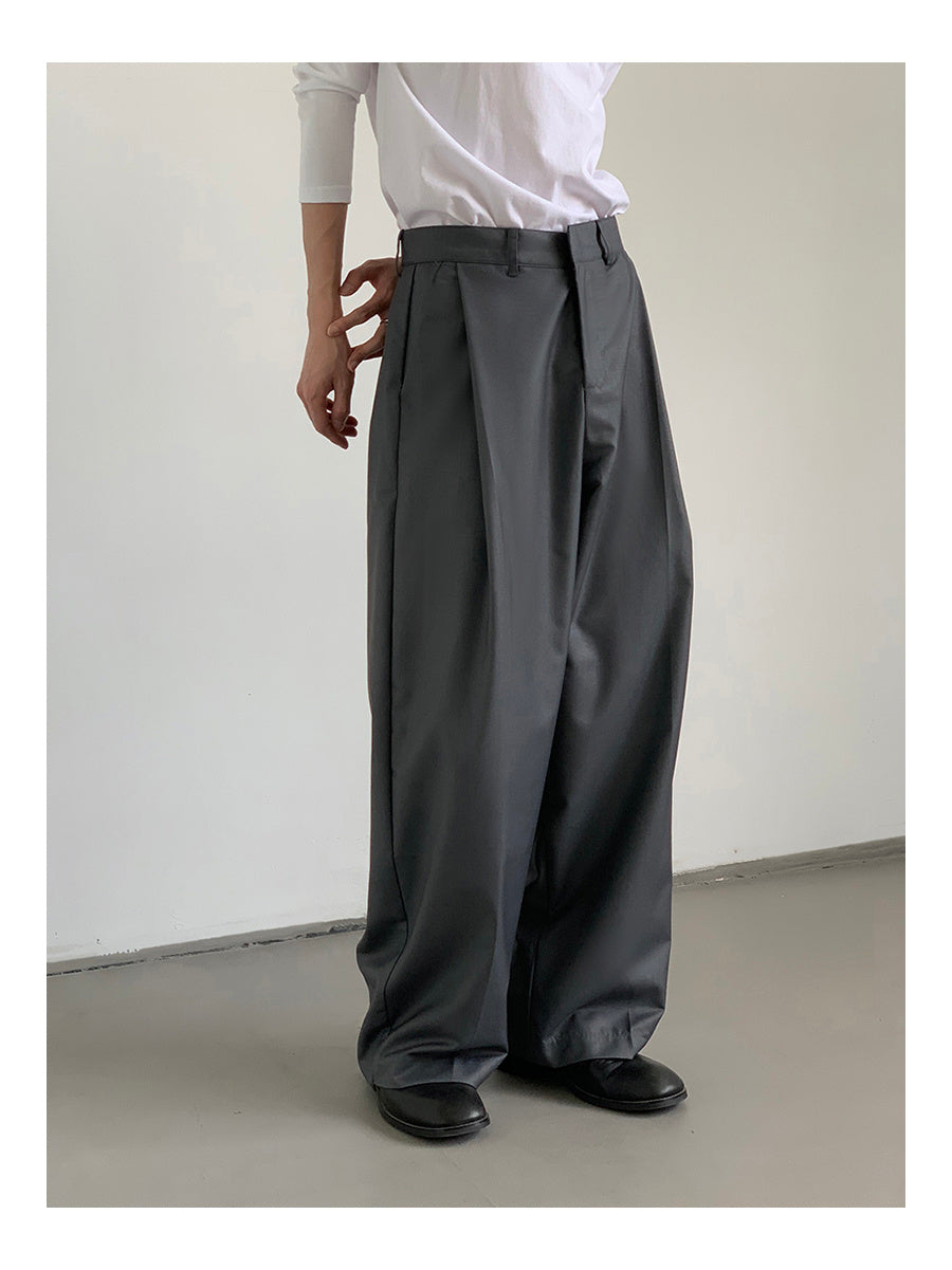 Gray Tears Sense  Baggy Straight Trousers