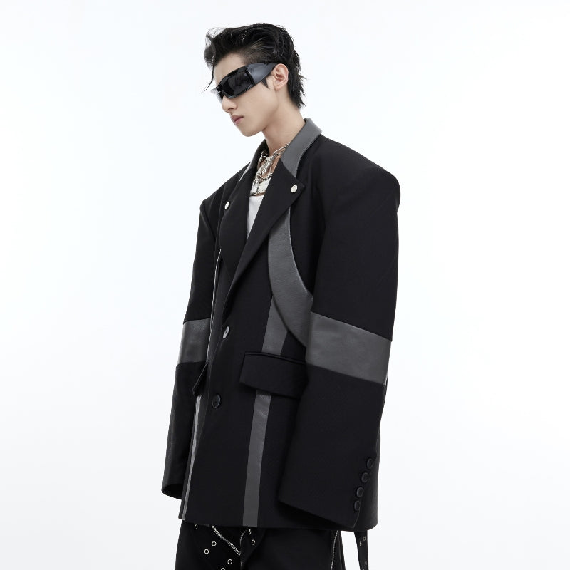 Three-dimensional Stitching Padded Shoulder Suit Jacket