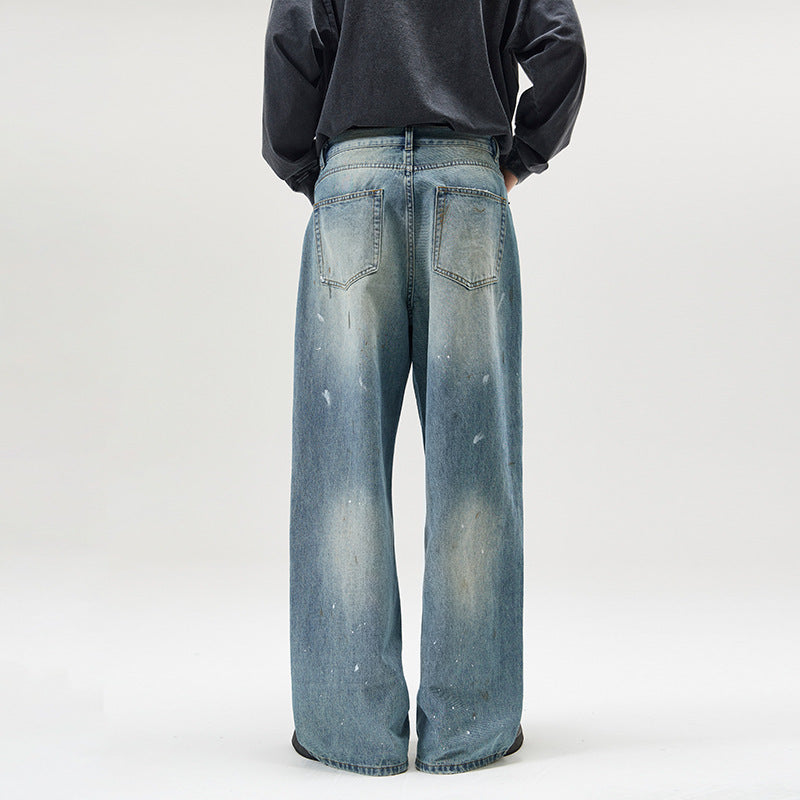 Splash-ink Washed Loose Denim