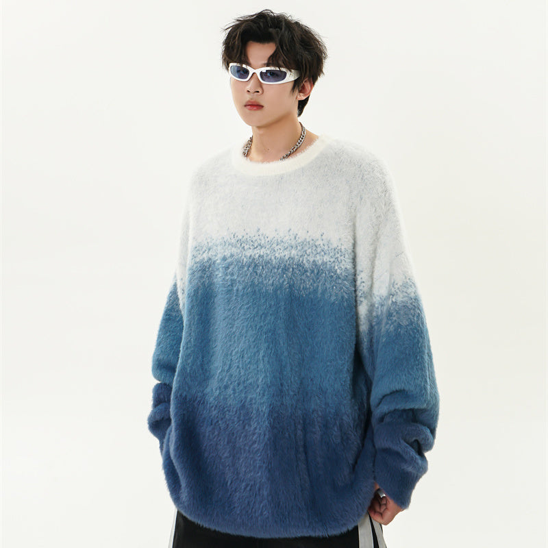 Gradient Round-neck With Fleece Lining