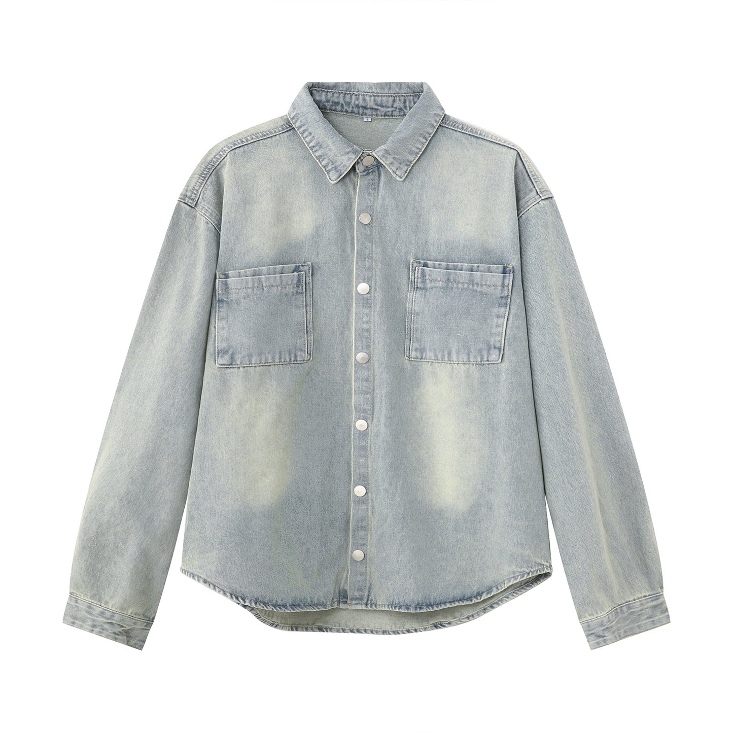 Washed-out Brushed White Beef Offal Denim Suit