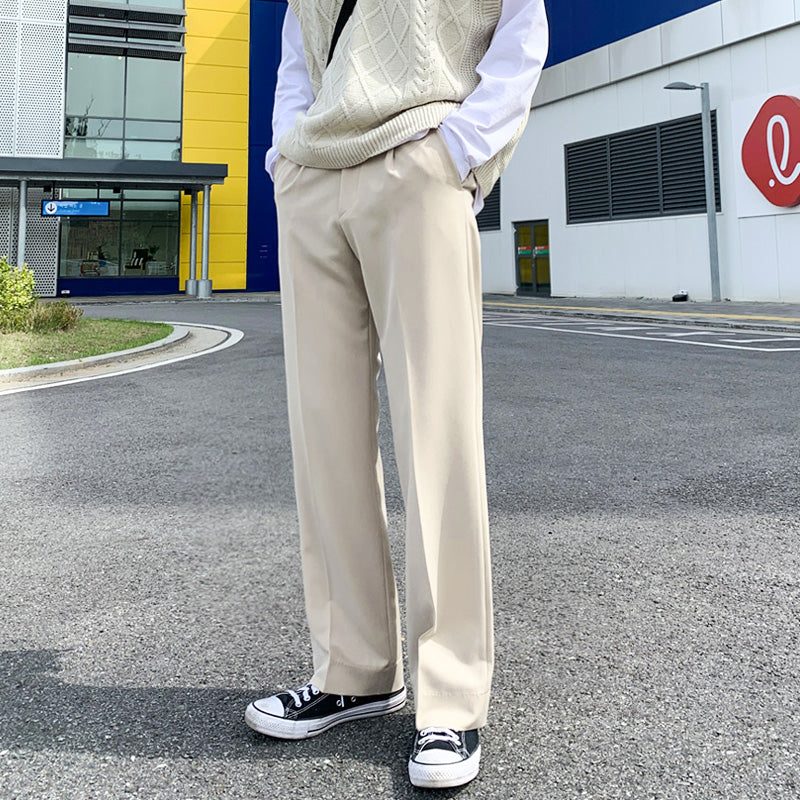 Plus Velvet Men's Loose Casual Trousers Drape Mopping Suit Straight-leg Pants