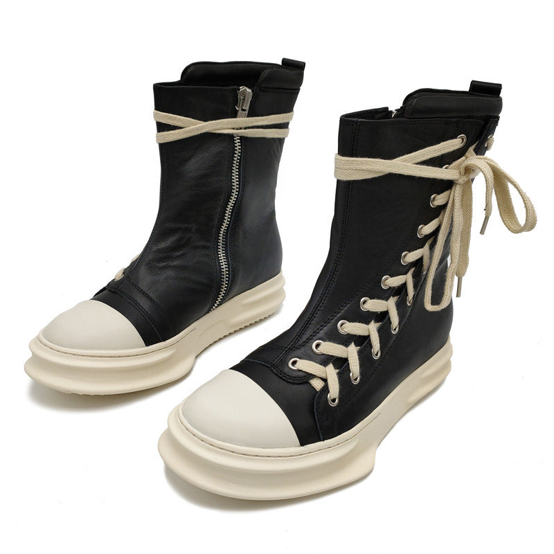 Lace-up Martin Heightening Leather Boots