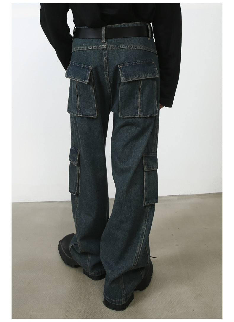 Multi-pocket American Washed Jeans