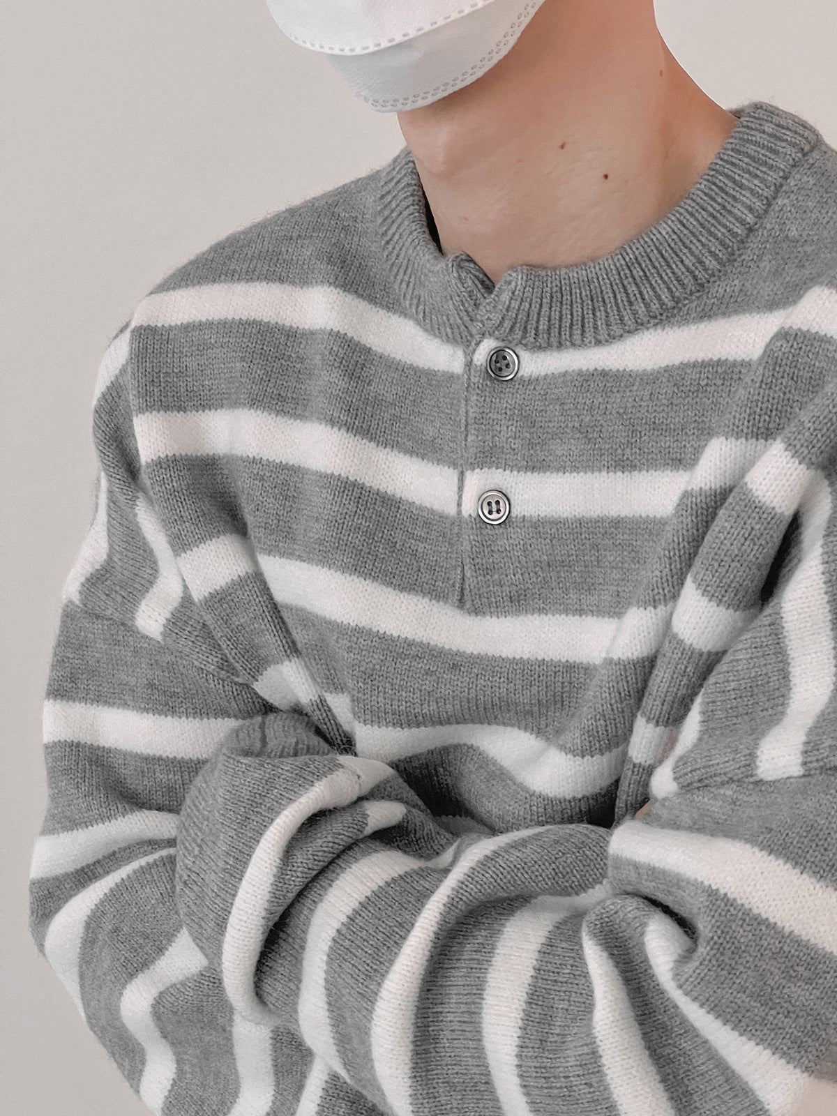 Textured Striped  Leisure Sweater