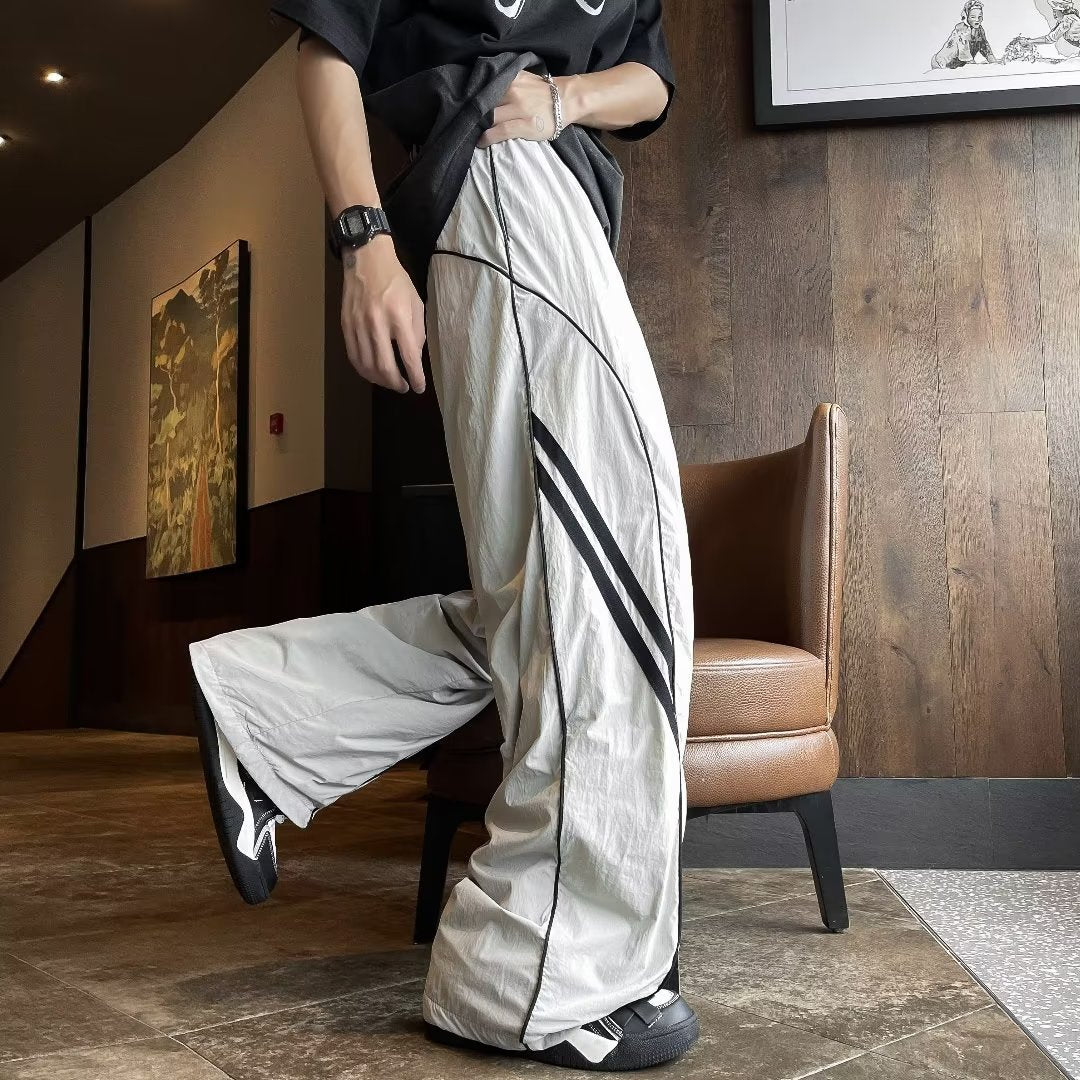 Ice Silk Thin Section Oversized Drooping Straight Pants