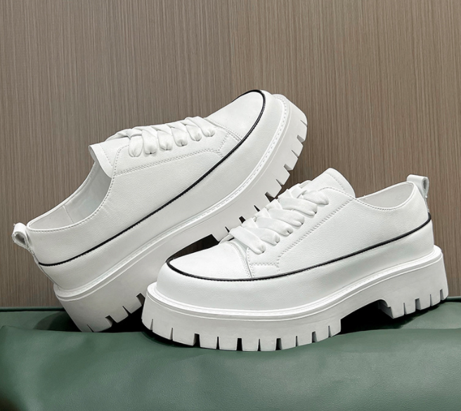 Small Heavy Bottomed Shoes Casual Leather Platform Shoes