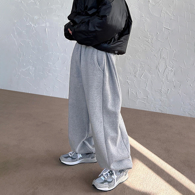 Thickened Straight Wide Leg Sweat Pants